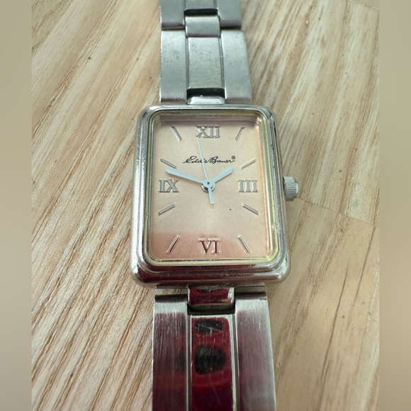 Eddie Bauer Accessories - Eddie Bauer ladies tank style silver tone metal watch NEW BATTERY